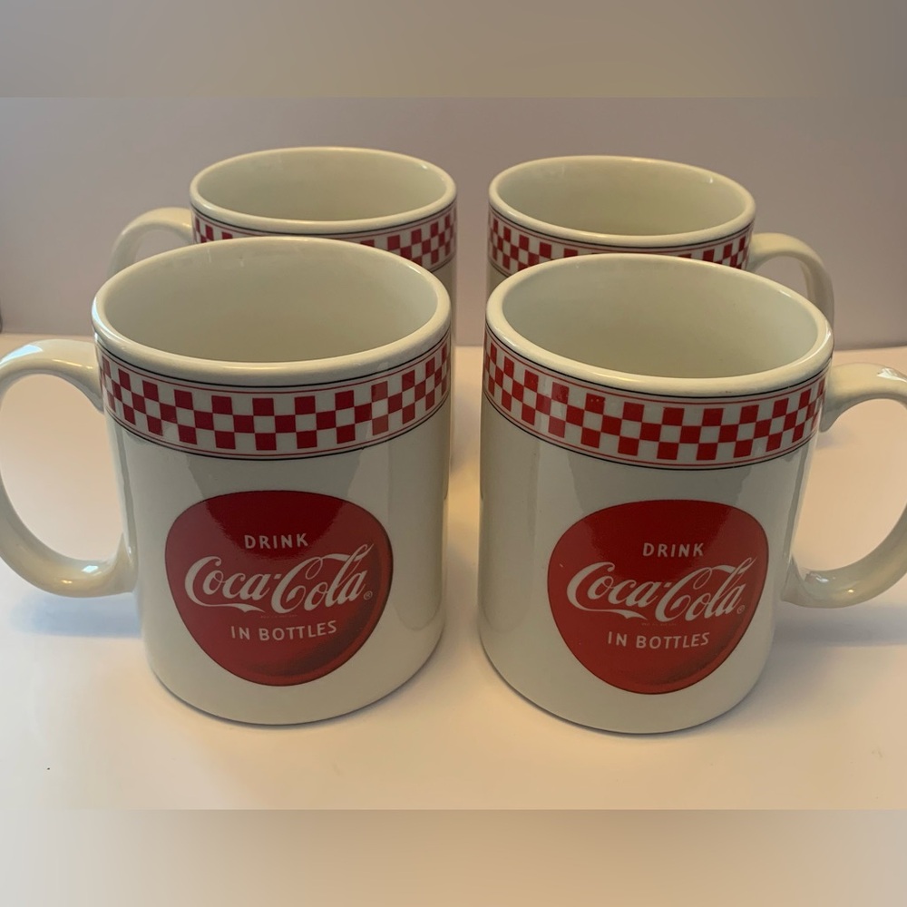 Coca Cola Red and White Vintage Mugs